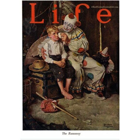 Norman Rockwell The Runaway ceramic clown boy & dog vintage Porcelain Figurine - Picture 12 of 16